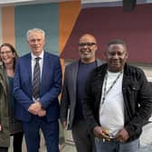 The CEO of Stonepillow David Francis with colleagues and the High Sheriff of West Sussex Gary Shipton. Photo: contributed