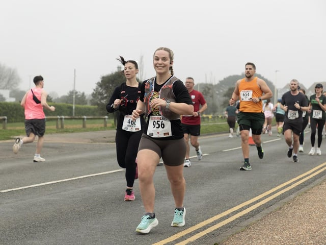 Medals, top 3s, sponsors and a variety from the course of this year's Eastbourne Half Marathon