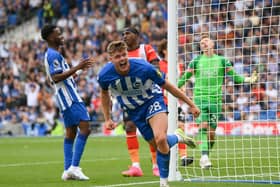 Evan Ferguson scored Brighton's fourth goal against Luton Town in their opening Premier League match of the season (Photo by Mike Hewitt/Getty Images)