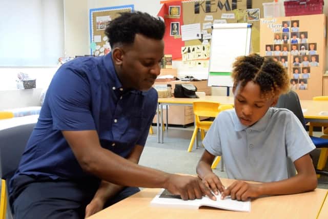 Stuart Lawrence working with a pupil at Beecroft Garden School in London. Picture: HFL Education / Submitted
