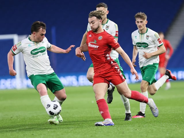 Action and celebrations as Worthing take on Bognor Regis Town in the Sussex Senior Cup final at the Amex Stadium - and win 8-7 on penalties