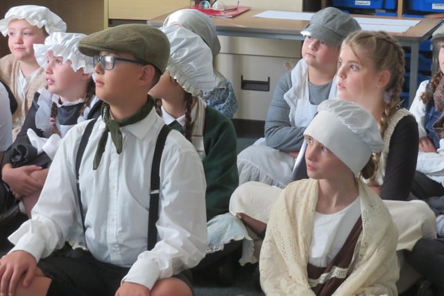 Children dressed in Victorian costume