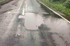 West Sussex Highways said a section of the B2201 Chichester Road near Donnington has been closed on Monday, October 26, after two large potholes, each measuring approximately 140mm deep, were discovered. Picture: West Sussex Highways
