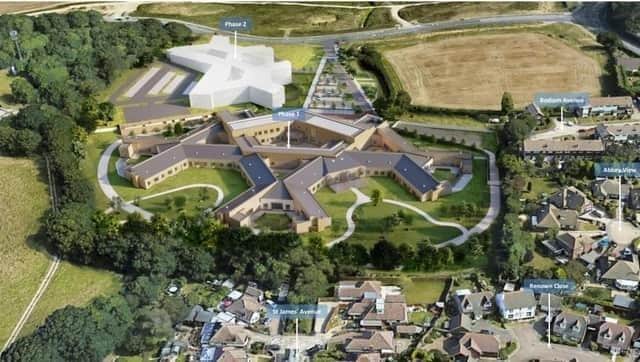 An aerial impression of the proposed new mental health campus for East Sussex based in Bexhill