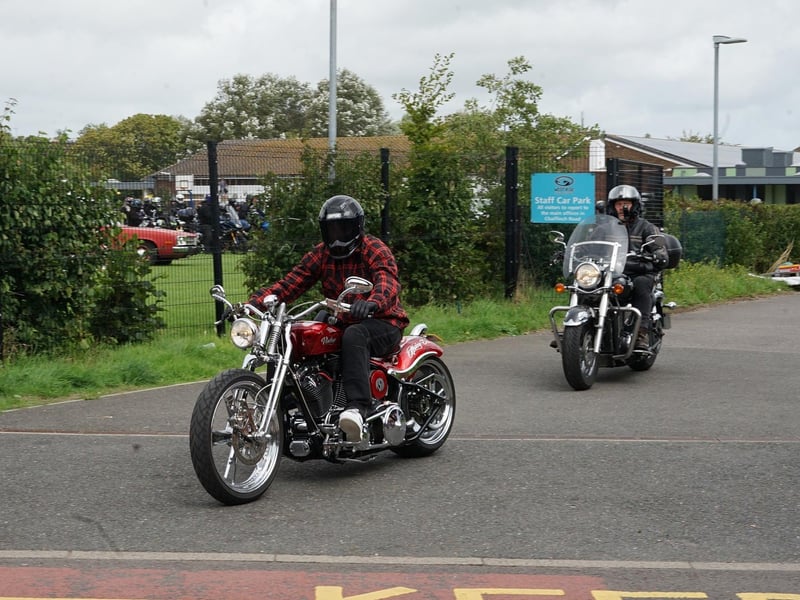 Motorbikes and cars at West Rise junior school in Eastbourne on Saturday, August 12