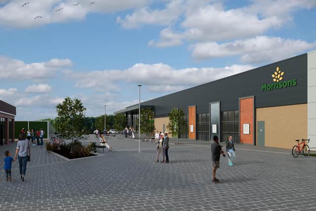 A computer generated image of the view of the pedestrian space to the east of the store. Photo: Morrisons