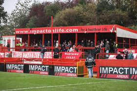 Worthing fans at Alfreton - where they made themselves heard but witnessed a Cup loss | Picture: Worthing FC