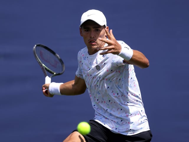 EASTBOURNE, ENGLAND - JUNE 23: Charles Broom of Great Britain in action during his mens singles qualifying match against Jame McCabe of Australia on day two of the Rothesay International Eastbourne at Devonshire Park on June 23, 2024 in Eastbourne, England. (Photo by Charlie Crowhurst/Getty Images for LTA) : Sunday's qualifying and practice at the Rothesay International Eastbourne
