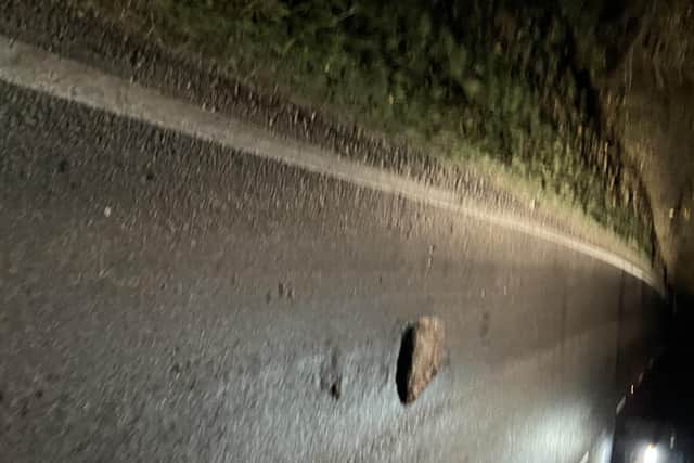 Pothole on the A289 Washington Road at Steyning