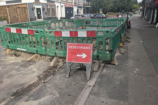 Works on Keymer Road in Hassocks on Monday morning, August 15