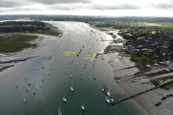 Representation of the proposed harbour jetty (indicative only not to scale). Photo: Chichester Harbour Conservancy