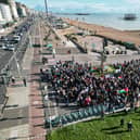 The Brighton and Hove Palestine Solidarity Campaign (BHPSC) held a vigil at the The Peace Statue on Hove seafront. Photo: Eddie Mitchell