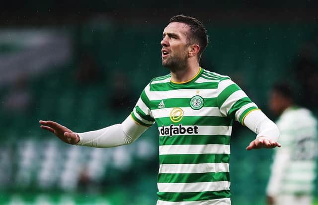 Shane Duffy of Celtic is seen during the Ladbrokes Scottish Premiership match against Hibernian at Celtic Park.