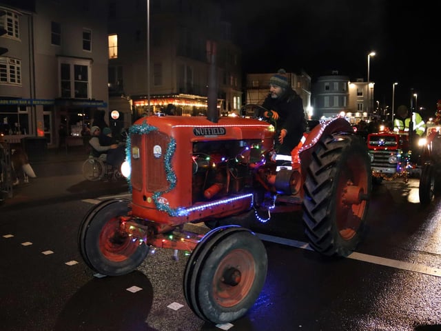 The Christmas Tractor Run 2024 leaving Hastings Old Town on December 21. Photo by Kevin Boorman.
