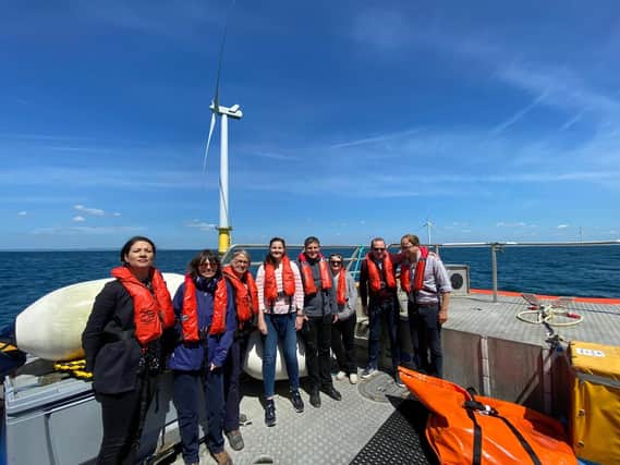 Eastbourne MP Caroline Ansell visits the offshore Rampion wind farm
