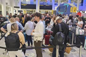 Passengers at Gatwick Airport faced delays and cancellations, after a technical issue affected the UK's air traffic control system and caused widespread disruption nationwide. Flights resumed on Wednesday, September 9. Photo: Eddie Mitchell