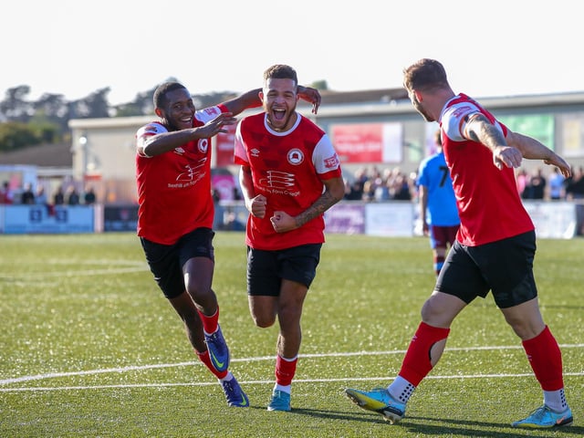 Action from Eastbourne Borough v Weymouth in the National League South:Eastbourne Borough v Weymouth