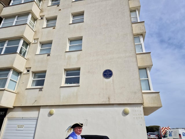 Worthing town crier Bob Smytherman launched his new walk on Tuesday, April 2, followed by afternoon tea at Worthing Town Hall to raise money for the mayor's charities, Broadwater Support Group and Community Hub, CYCALL inclusive cycling and the Parkinson's UK Worthing and Washington Group. Using information provided by The Worthing Society, Bob led a group of around 20 people on a three-hour walk around the town centre and seafront, giving many stories of the area's history en route.