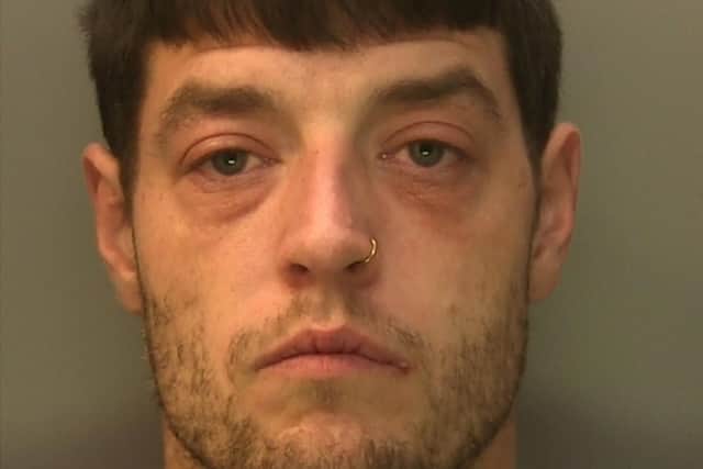 Joshua Byrne, 32, unemployed of Ingram Crescent East, Hove, was sentenced to five years in prison, which includes an extended licence period for a further three years. Picture courtesy of Sussex Police