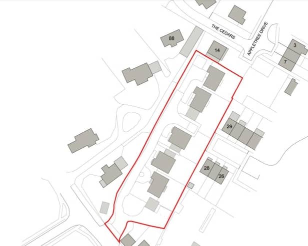 An illustration of the plans for the five new homes in Barnham Road, Eastergate