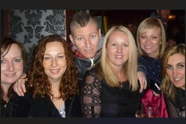 Caroline Passfield with friends. Left to right: Caroline Baker, Caroline Passfield, Blade Tranter, Natasha Noll, Heidi Cross and Louise Robertson