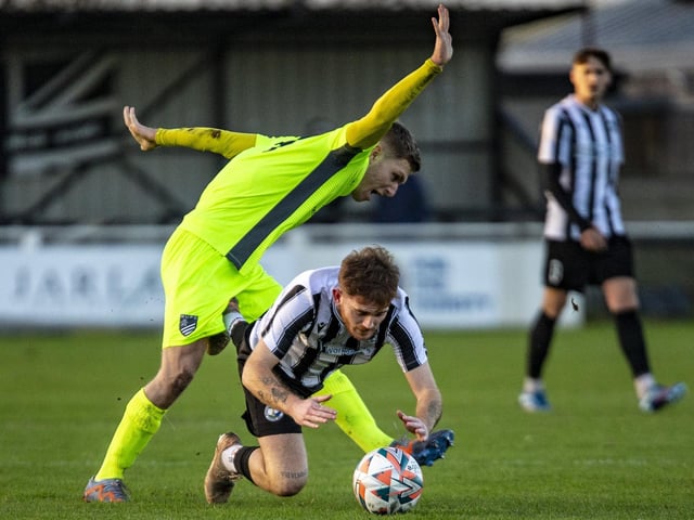 Action from Peacehaven and Telscombe's win over Bexhill United in the SCFL premier