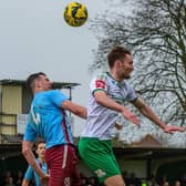 An aerial duel in the Rocks-Hastings game | Picture: Tommy McMillan