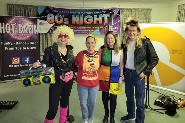 Haywards Heath Town Council staff at the '80s Charity Night