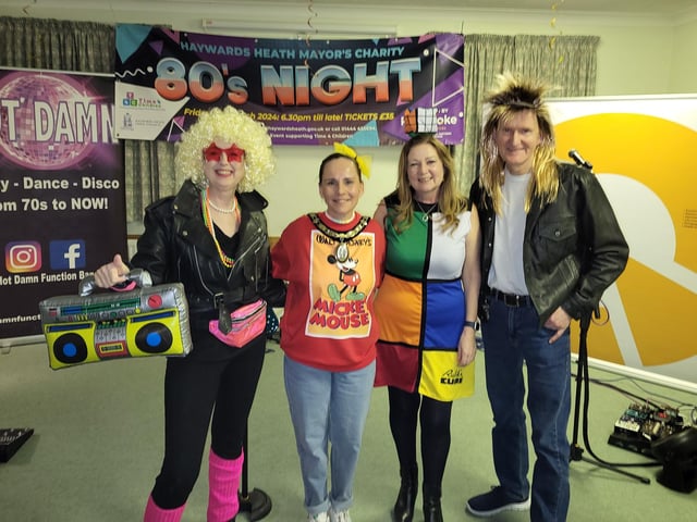 Haywards Heath Town Council staff at the '80s Charity Night