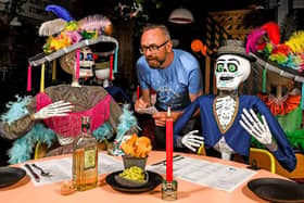 A pair of Day of the Dead calacas, enjoy the celebrations at Wahaca