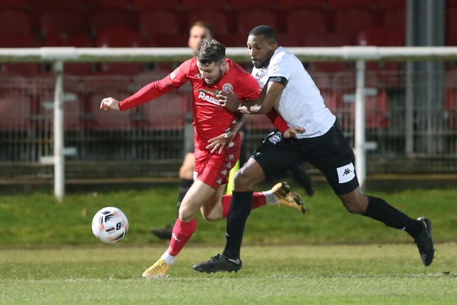 Action and celebrations from Worthing's 3-0 win at Dover in National League South