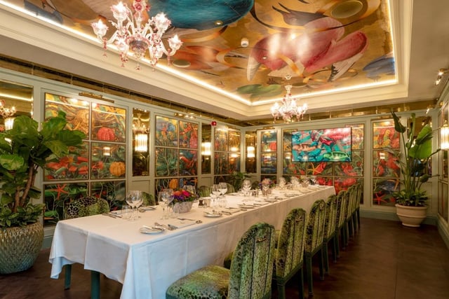 The colourful private dining room