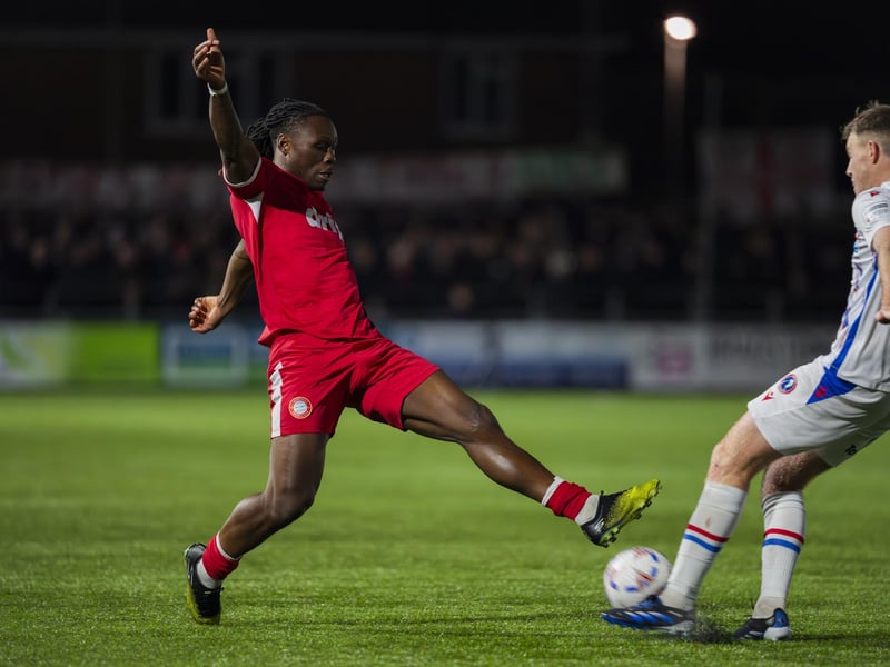 Razzaq Coleman De-Graft (7 Worthing FC) in action during the match between Worthing FC and Dorking Wanderers in the Enterprise National League South at Sussex Transport Community Stadium : Worthing v Dorking Wanderers, National League South