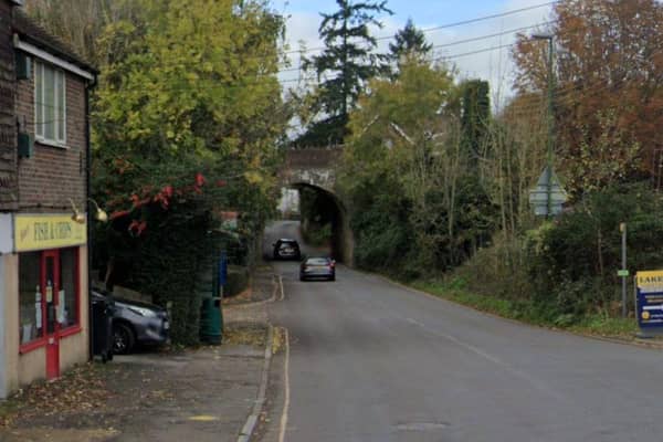 A warning has gone out to drivers after a sinkhole appeared on the A283 in Station Road, Pulborough