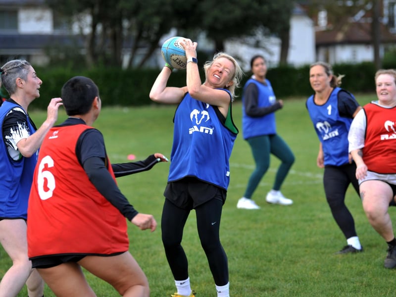 Olympic gold medal winning hero and TV personality Sam Quek attended Hove R.F.C for one of the RFU’s ‘Inner Warrior’ camps. SR23101602Photo by S Robards/Nationalworld