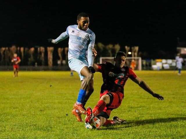 Action from Eastbourne Borough's 2-1 win at Wick in the Sussex Senior Cup