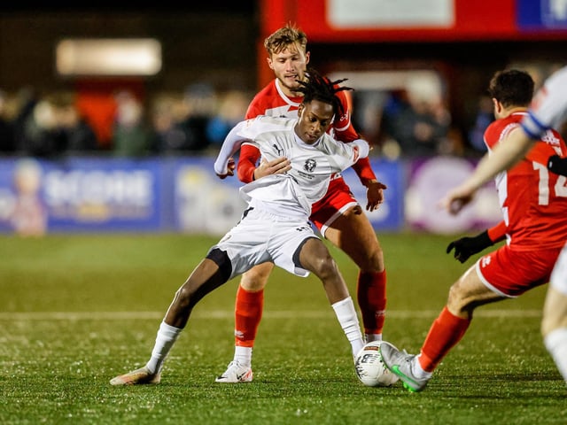 Action from Eastbourne Borough's Sussex Senior Cup quarter-final versus Hastings United