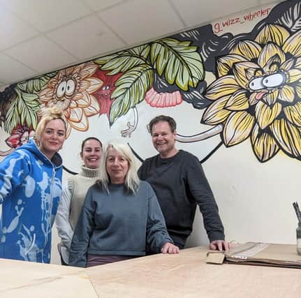 Georgie, Dee, Debbie & Roger with the new mural