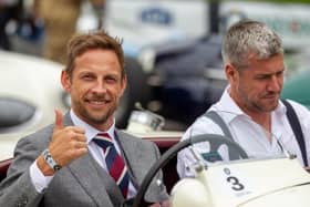Jenson Button and Ant Anstead in Stirling Moss Tribute Parade 2021