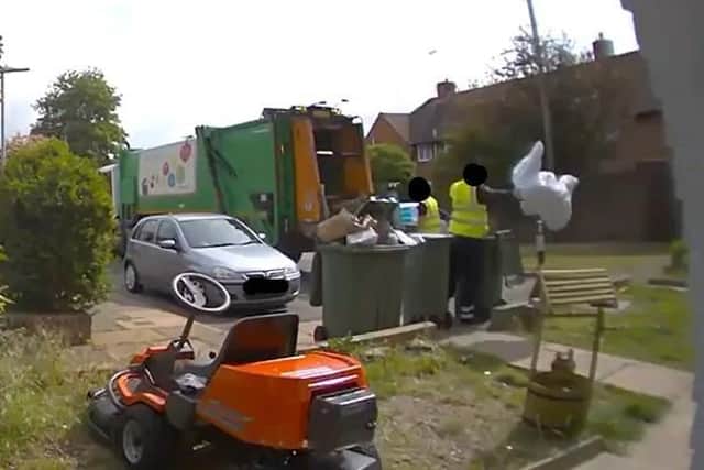 The rubbish being put on Cristiano Oliveira's garden