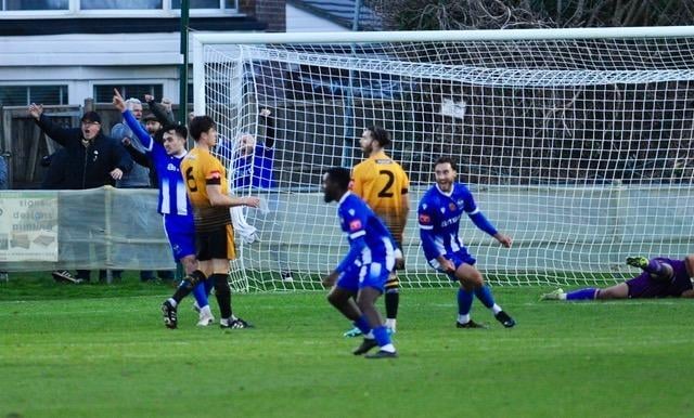 Two goals from Glenn Wilson gave East Grinstead Town a 2-1 win over Littlehampton Town on Saturday. Photographer Stephen Goodger was on hand to capture the action.