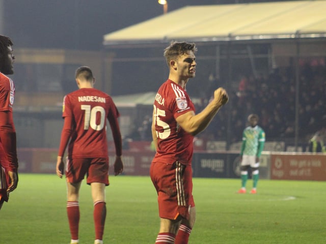 Action from Crawley Town's win over Swindon Town in Matthew Etherington's first game in charge. Picture by Cory Pickford