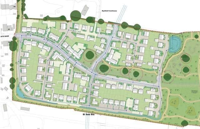 Indicative layout of the proposed new homes