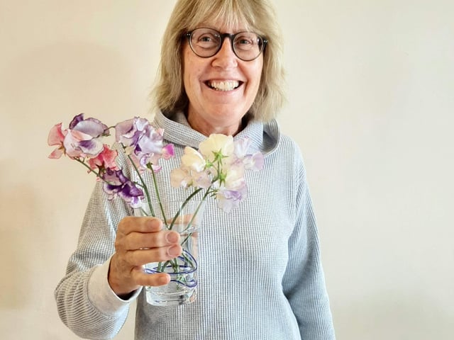 Julie Green prize winning sweet peas