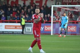 Crawley defender Joel Lynch was named sponsors' man-of-the-match in the 0-0 draw against Gillingham. Photo: Cory Pickford