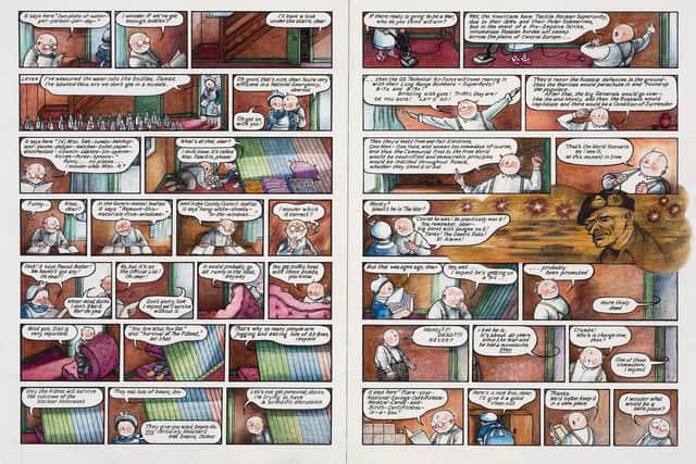 A page spread from When the Wind Blows by Raymond Briggs