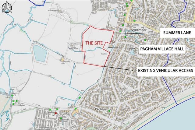 A site plan of the refused Pagham application