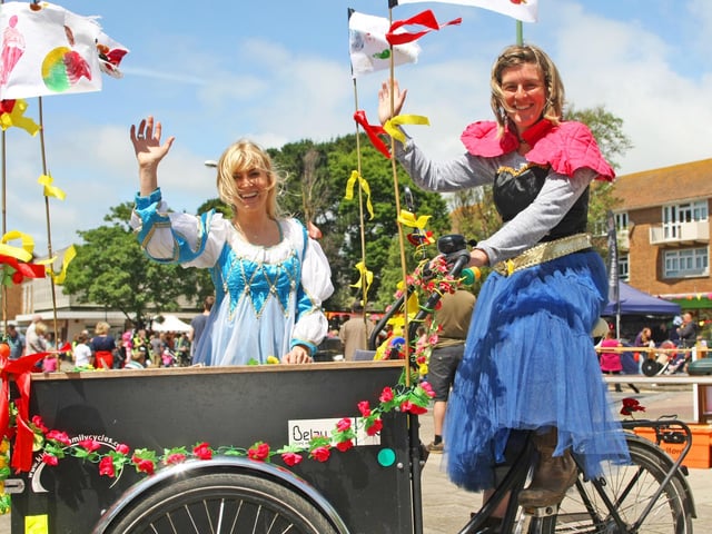 Sara Oecken and Lizzie Lee from Pop Gun Productions at the Southwick Street Party in June 2015