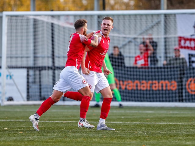 Action from Eastbourne Borough's 5-1 win at Slough Town in the National League South