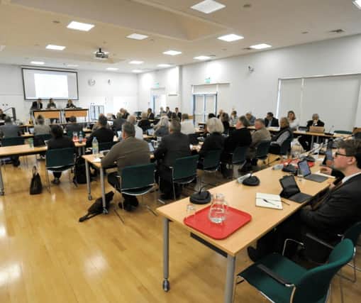 A photo of the full council meeting held at the Civic Centre in Hailsham.